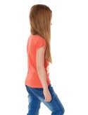 Tricou fete cu inscriptii, coral NDZ8194 - Magazin online - Boutique